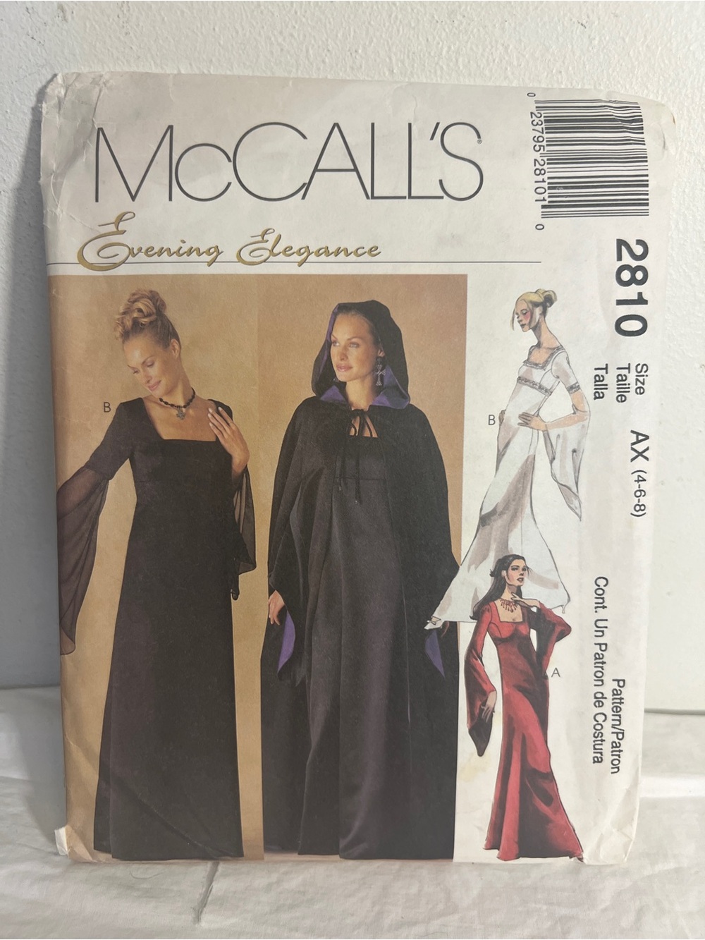 UNCUT 2810 McCall's Hooded Lined Cape Lined Dress Gown Sizes 4 - 8